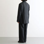 BLUEFACED WOOL TWO-TUCK SLACKS #CHARCOAL NAVY STRIPE [A26AP04BS]