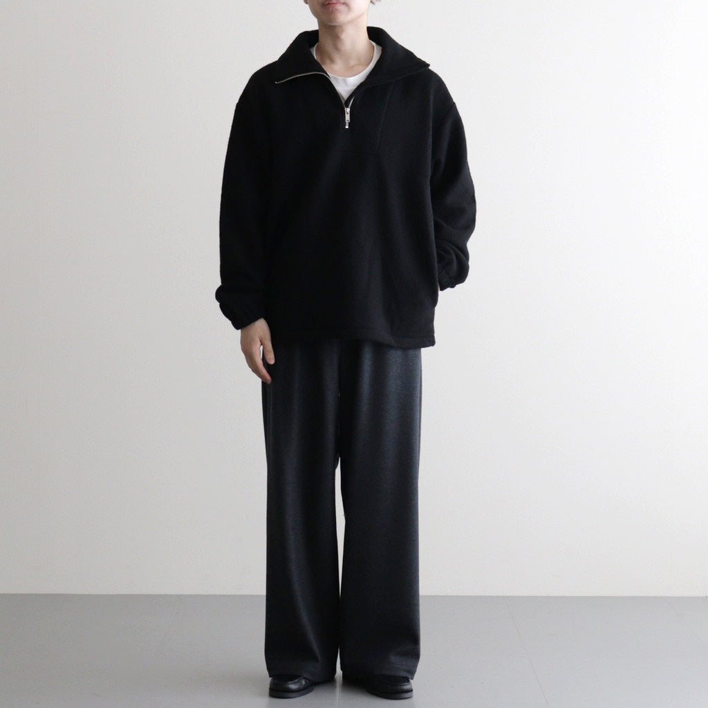 Wool Fleece Half Zip Pullover #BLACK [YK25FW01090B] – ciacura