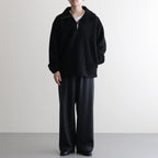 Wool Fleece Half Zip Pullover #BLACK [YK25FW01090B]