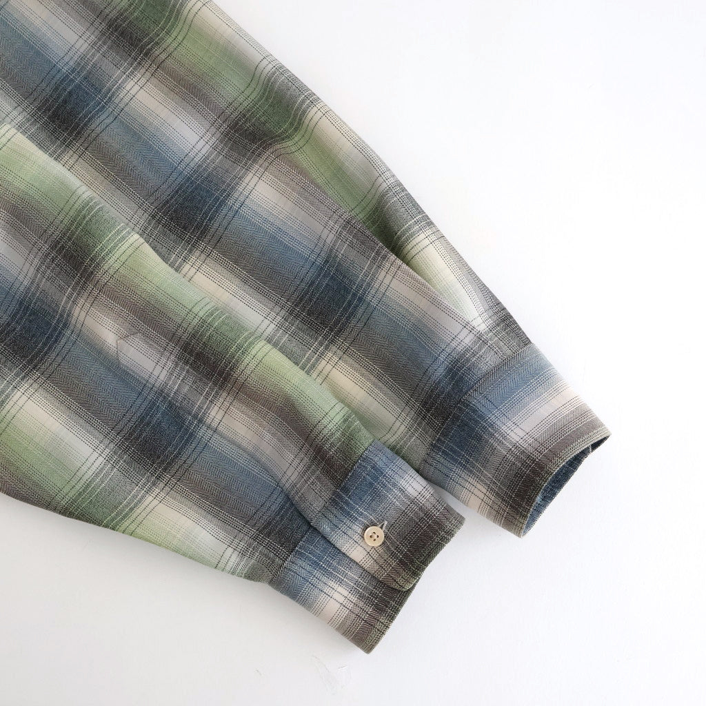 SUPER LIGHT WOOL CHECK SHIRT #BLUE GREEN CHECK [A25AS01LC
