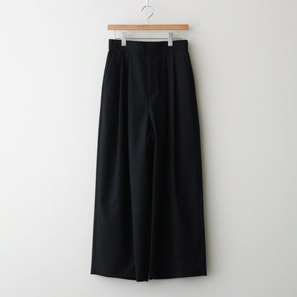 WOOL TROPICAL WIDE EASY PANTS #BLACK [PRAGCW0110]