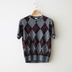 Argyle Short Sleeve #GREY×BORDEAUX [I26AW-K6]