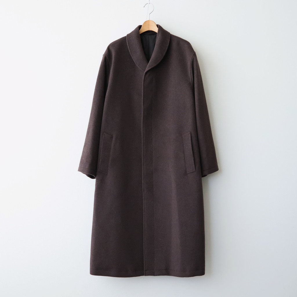 SUPER FINE WOOL MOSSER SHAWL COLLAR COAT #TOP BROWN [A26AC02WM]