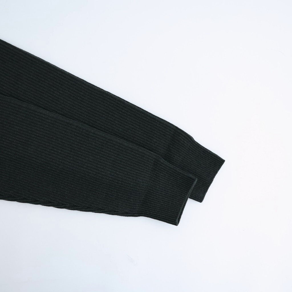 SUPER FINE WOOL RIB KNIT ZIP CARDIGAN #TOP DARK OLIVE [A26AC01RK]