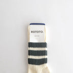 COARSE RIBBED OLDSCHOOL CREW SOCKS #D.GREEN [R1255-SS26]