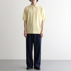 GIZA HIGH GAUGE KNIT POLO #YELLOW BEIGE [A26SP03KA]