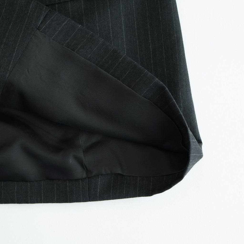 BLUEFACED WOOL DOUBLE-BREASTED JACKET #CHARCOAL NAVY STRIPE [A25AJ04BS]