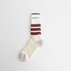 COARSE RIBBED OLDSCHOOL CREW SOCKS #BORDEAUX [R1255-SS26]