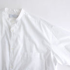 BROAD S/S OVERSIZED BAND COLLAR SHIRT #WHITE [GM231-50083B]