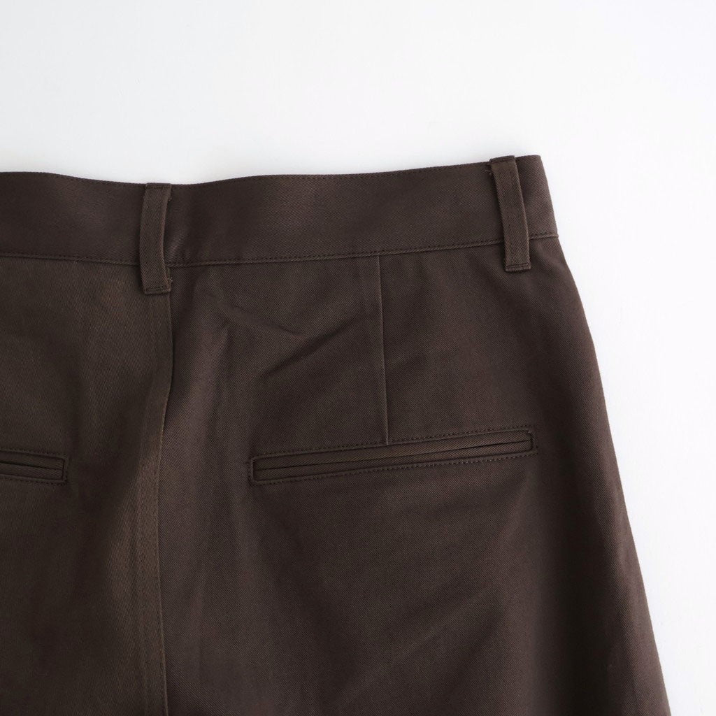BRUSHED CHINO ONE TUCK WIDE PANTS #BROWN [ST.1399]