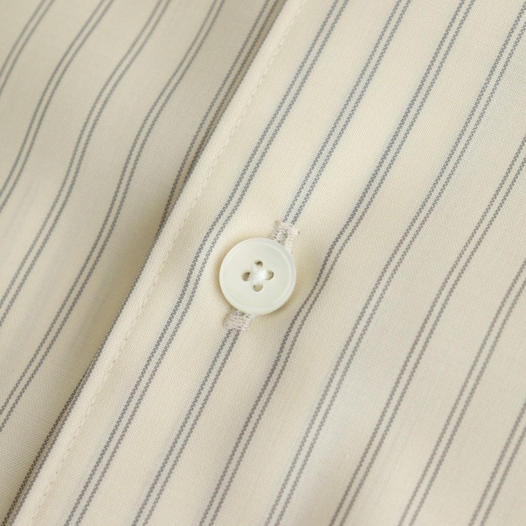 SUPER FINE WOOL STRIPE SHIRT #IVORY STRIPE [A25SS01WW]