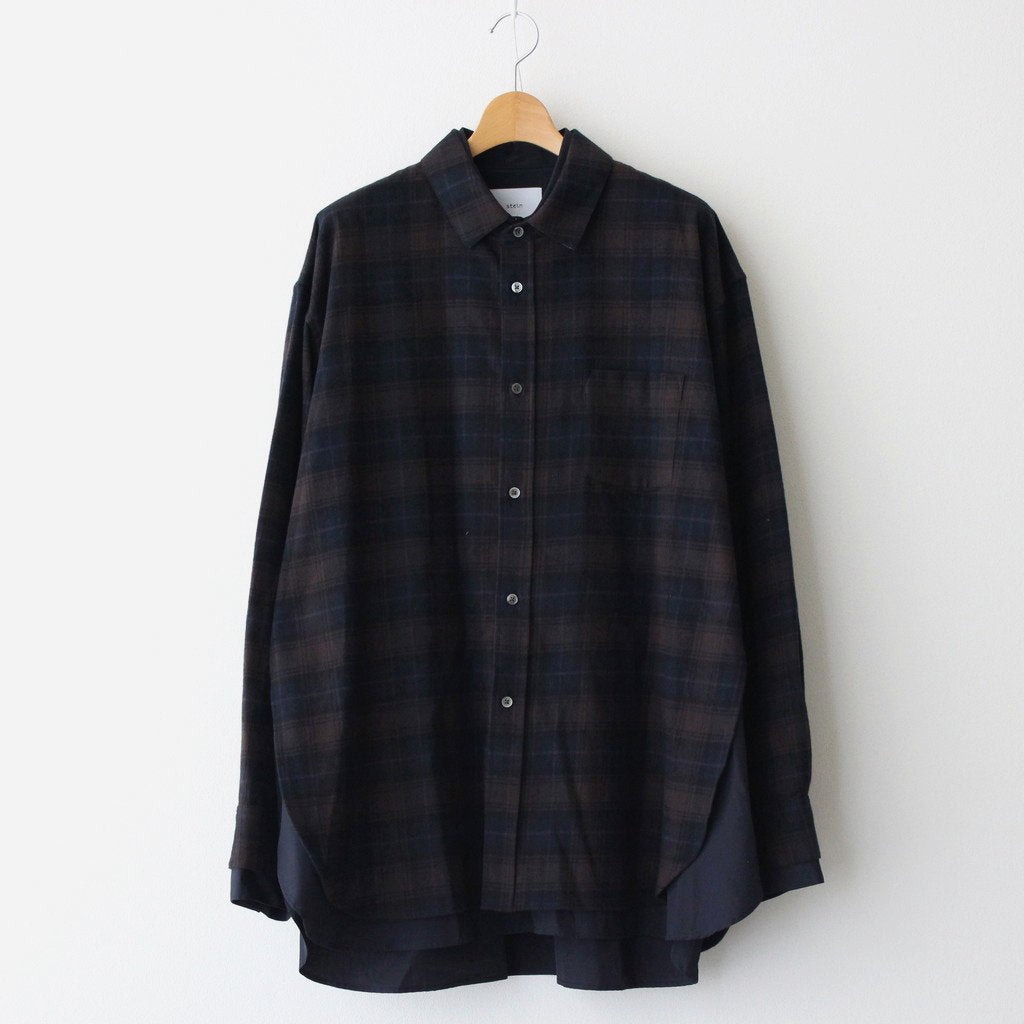 OVERSIZED LAYERED FLANNEL SHIRT #DARK NAVY CHECK [ST.463]