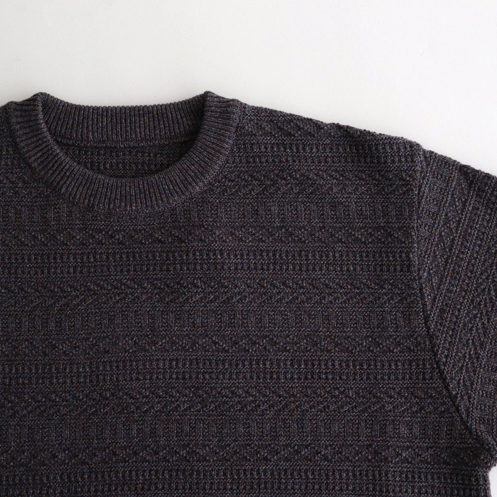 Fair Isle Links Knit #Navy [2403-005]