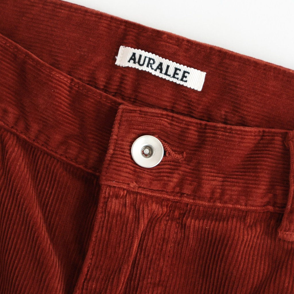 GARMENT-DYED FINX CORDUROY 5P WIDE PANTS #RED BROWN [A26SP01FX]