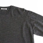 HIGH GAUGE SOFT CASHMERE KNIT P/O #CHARCOAL [A26AP01SM]