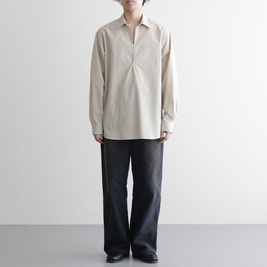SULFUR DYED OXFORD VINTAGE WIDE PANTS #BLACK [ST.1395]
