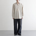 SULFUR DYED OXFORD VINTAGE WIDE PANTS #BLACK [ST.1395]