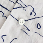 EMBROIDERY OPEN COLLAR SHIRT #GRAY [YK25SS001004SH]