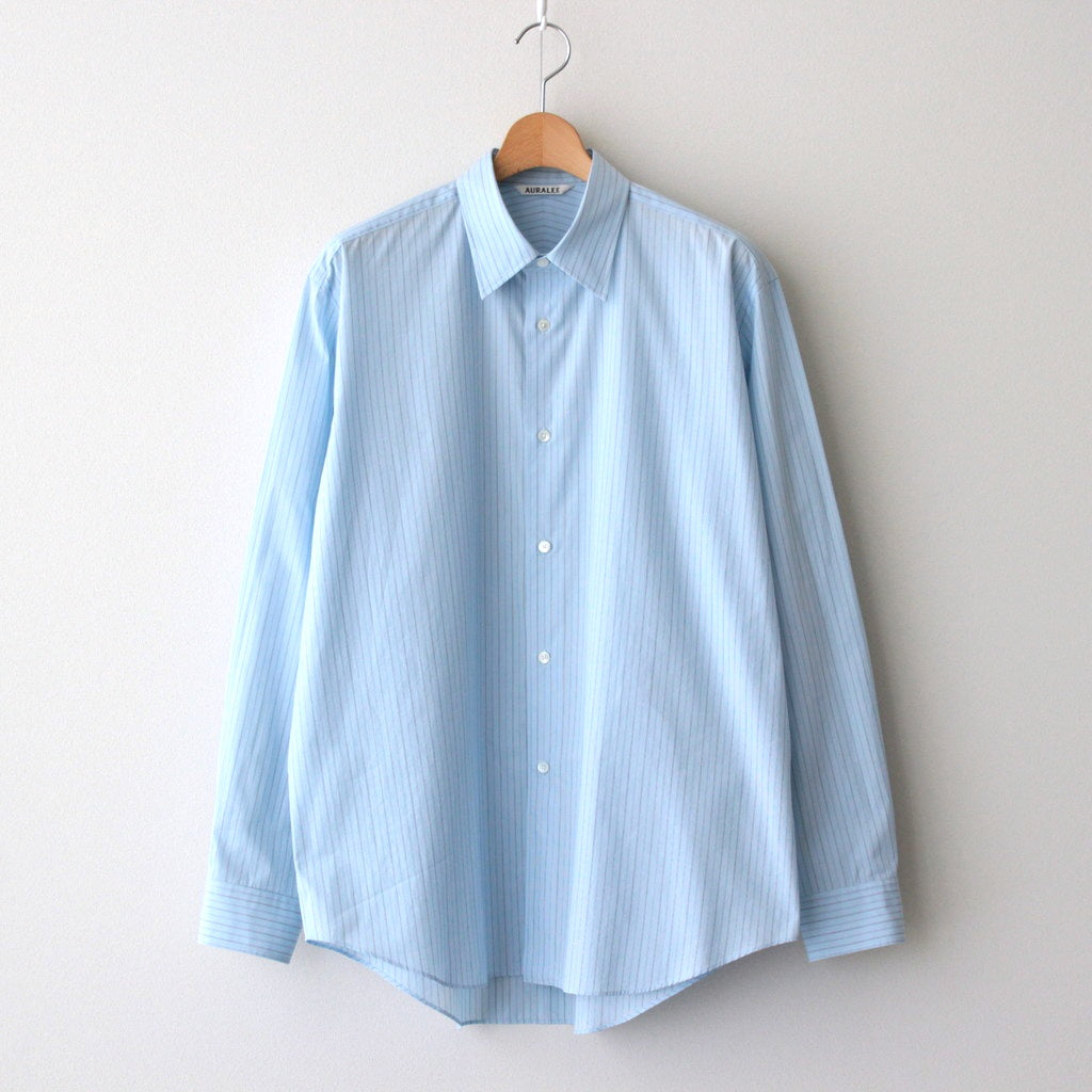 SUVIN HIGH COUNT CLOTH STRIPE SHIRT #LIGHT BLUE STRIPE [A25SS01SS]