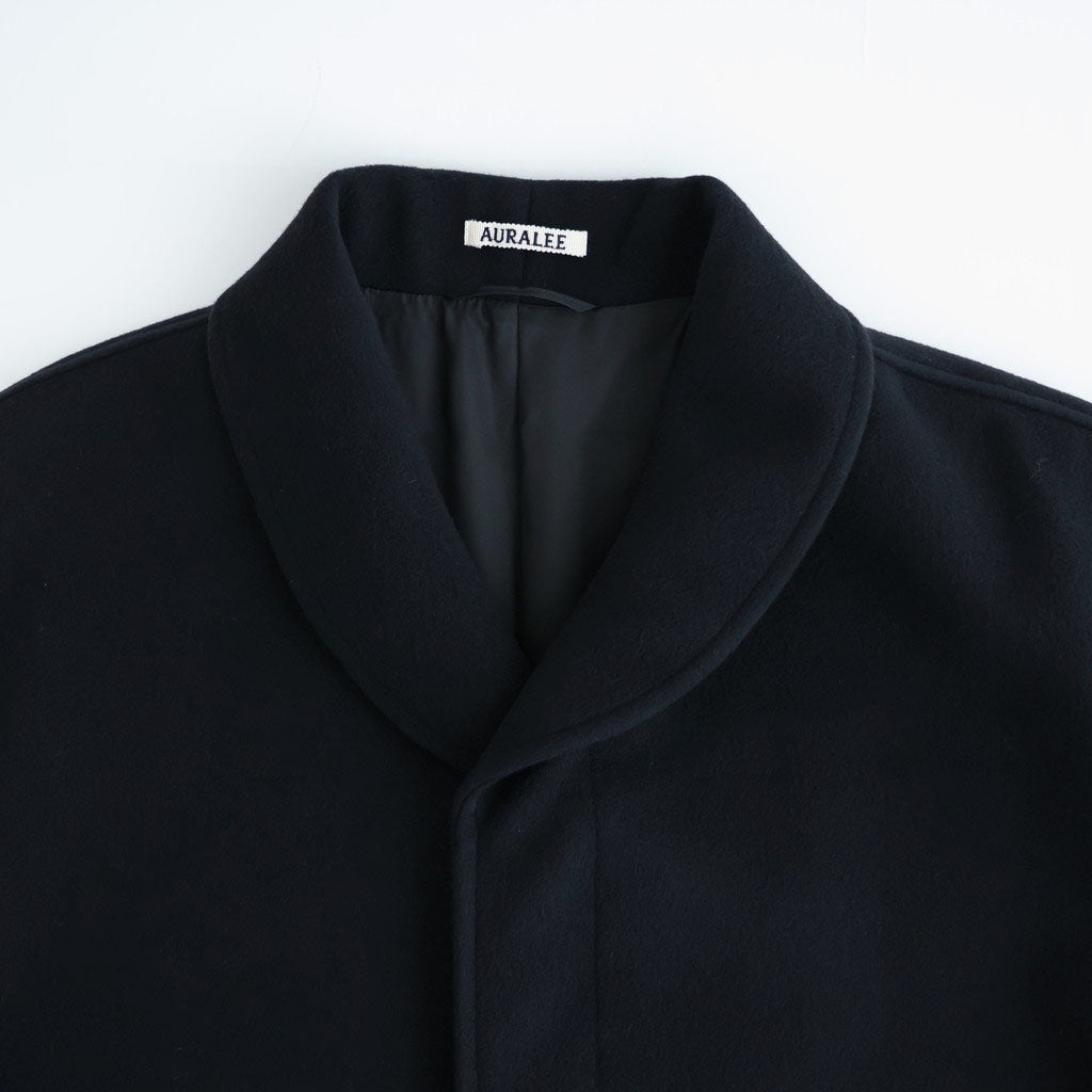 SUPER FINE WOOL MOSSER SHAWL COLLAR COAT #BLACK [A26AC02WM]