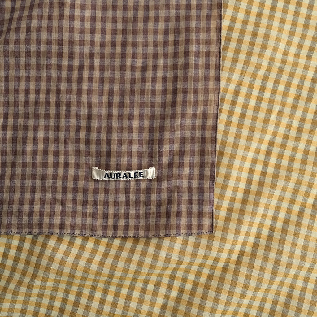 AIRY LIGHT COTTON CHECK SCARF #MUSTARD GINGHAM CHECK [A26SS05GC]
