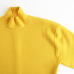 FINE WORSTED WOOL MILANO RIB KNIT TURTLE #MUSTARD [A26AT01CR]