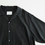 CUPRO TWILL OVERSIZED OPEN COLLAR SS SHIRT #BLACK [ST.1462]