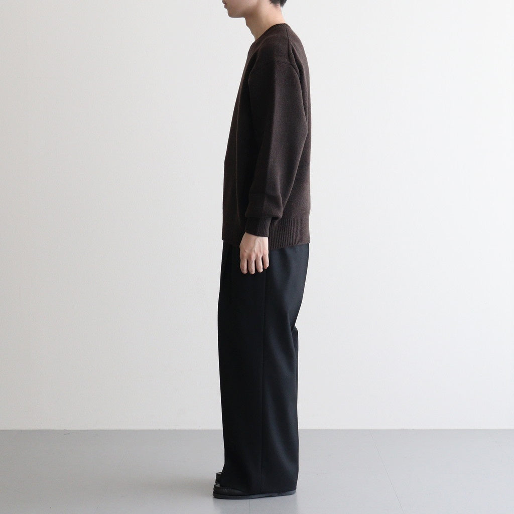 EXTRA FINE WOOL WARM KNIT CREW NECK LS #DARK BROWN [ST.1289]