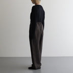 VIS/LI TWILL WIDE EASY TROUSERS #KHAKI [ST.1156]