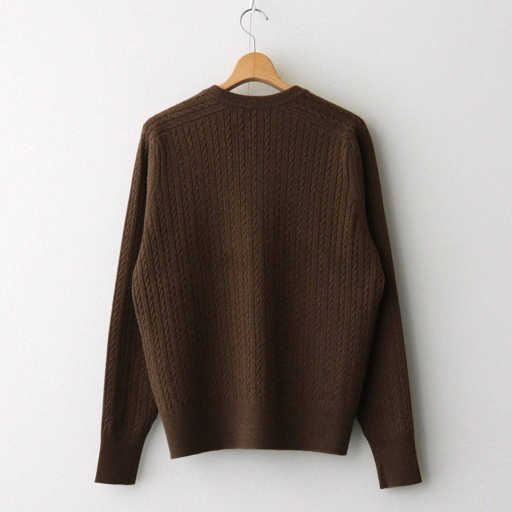 SUPER FINE WOOL ARAN KNIT P/O #BROWN [A25AP02WA] – ciacura