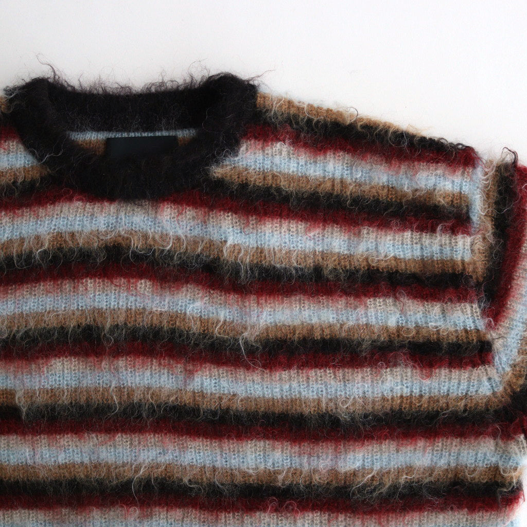 MOHAIR BORDER SWEATER #BROWN×RED [YK24FW0824S]