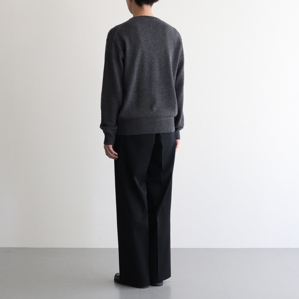 LIGHT WOOL MAX GABARDINE TWO-TUCK SLACKS #TOP BLACK [A25AP06MG]