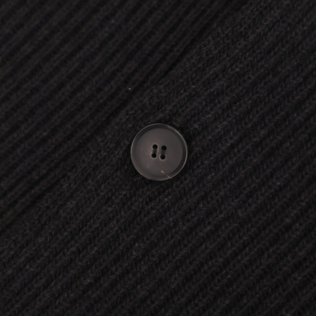 SUPER FINE WOOL RIB KNIT SHIRT CARDIGAN #BLACK [A25AC01RK]