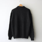 BRUSHED SUPER KID MOHAIR KNIT POLO #INK BLACK [A24AP02KM]