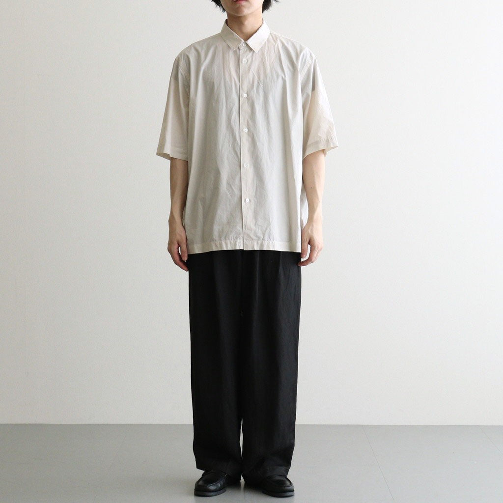 SHRINK COTTON LAWN OVERSIZED HALF SLEEVE SHIRT #BEIGE [BLAGLM0402]