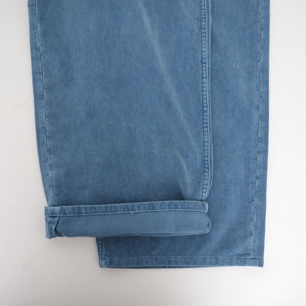 GARMENT-DYED FINX CORDUROY 5P WIDE PANTS #DUSTY BLUE [A26AP01FX]