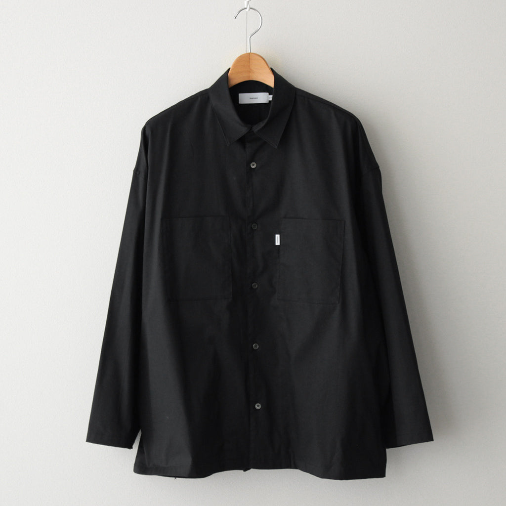 Solotex Twill L/S Oversized Box Shirt #BLACK [GM243-50324B]