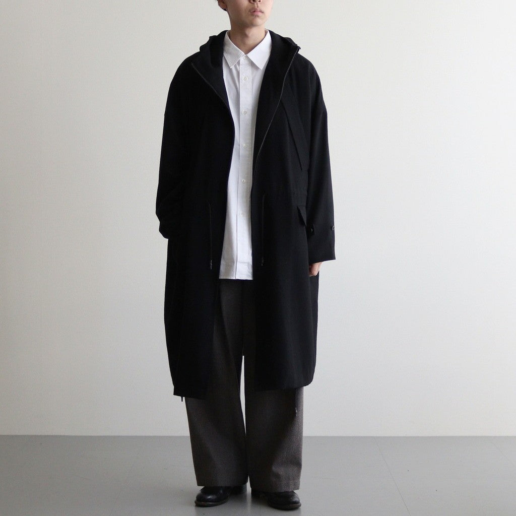 よそいきオーバーフラップロングCT #BLACK [D224-C146]