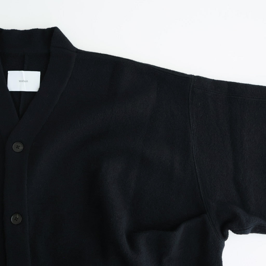 EXTRA FINE WOOL KNIT TUCKED CARDIGAN #BLACK [ST.1298]