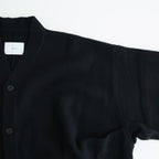 EXTRA FINE WOOL KNIT TUCKED CARDIGAN #BLACK [ST.1298]