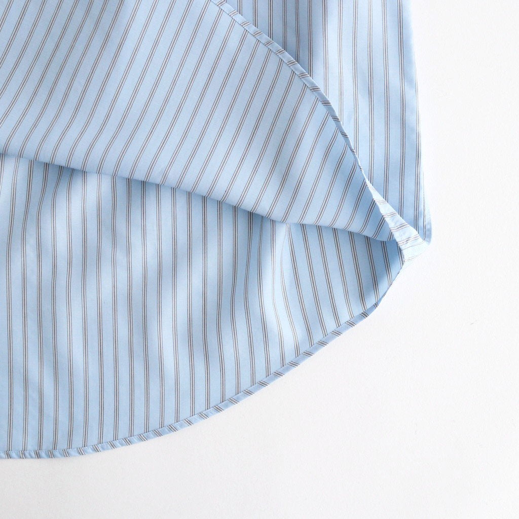 SIDOGRAS S/S Oversized Regular Collar Shirt #SAX STRIPE [GM262-50029]