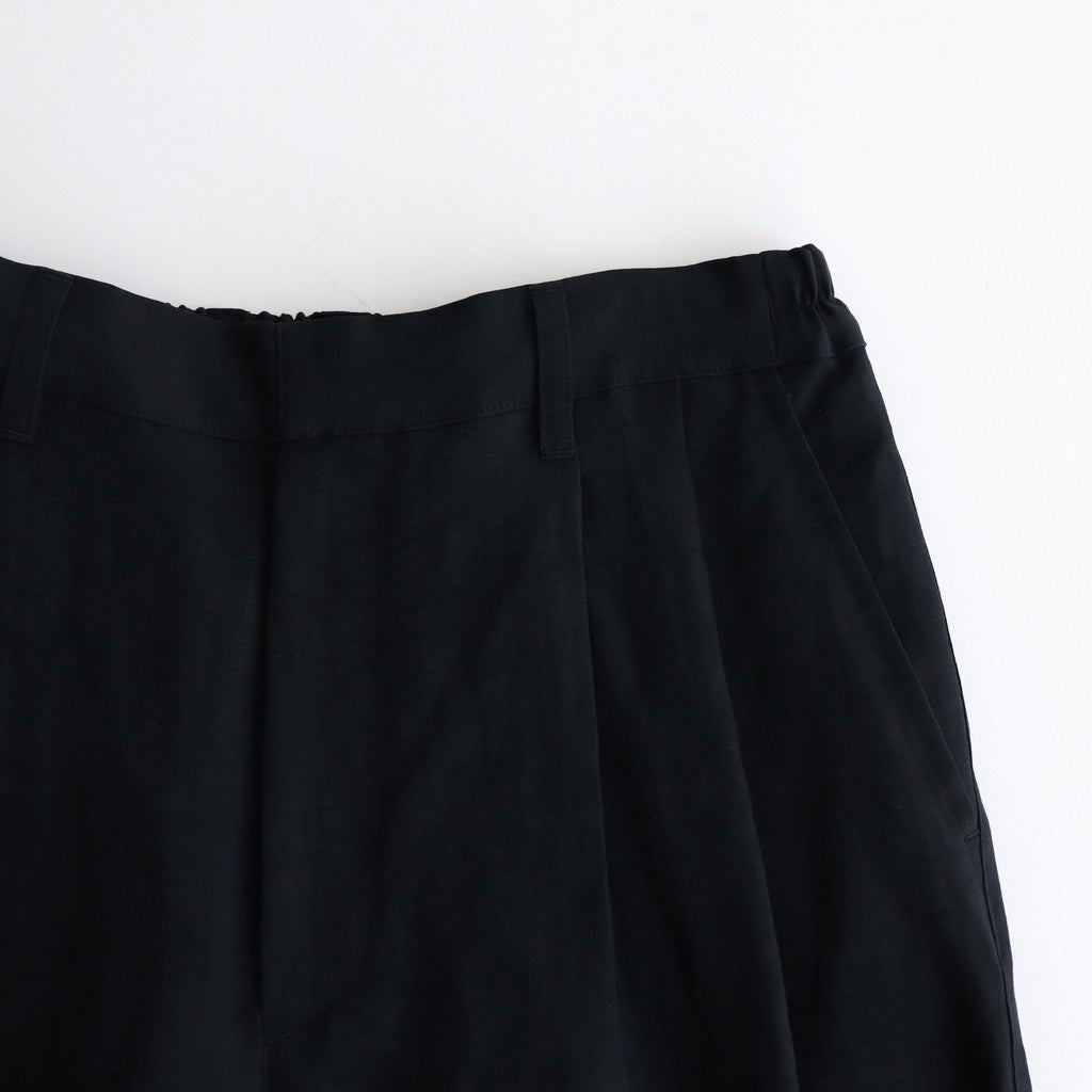 LI/NY POPLIN WIDE EASY TROUSERS #BLACK [ST.1117]