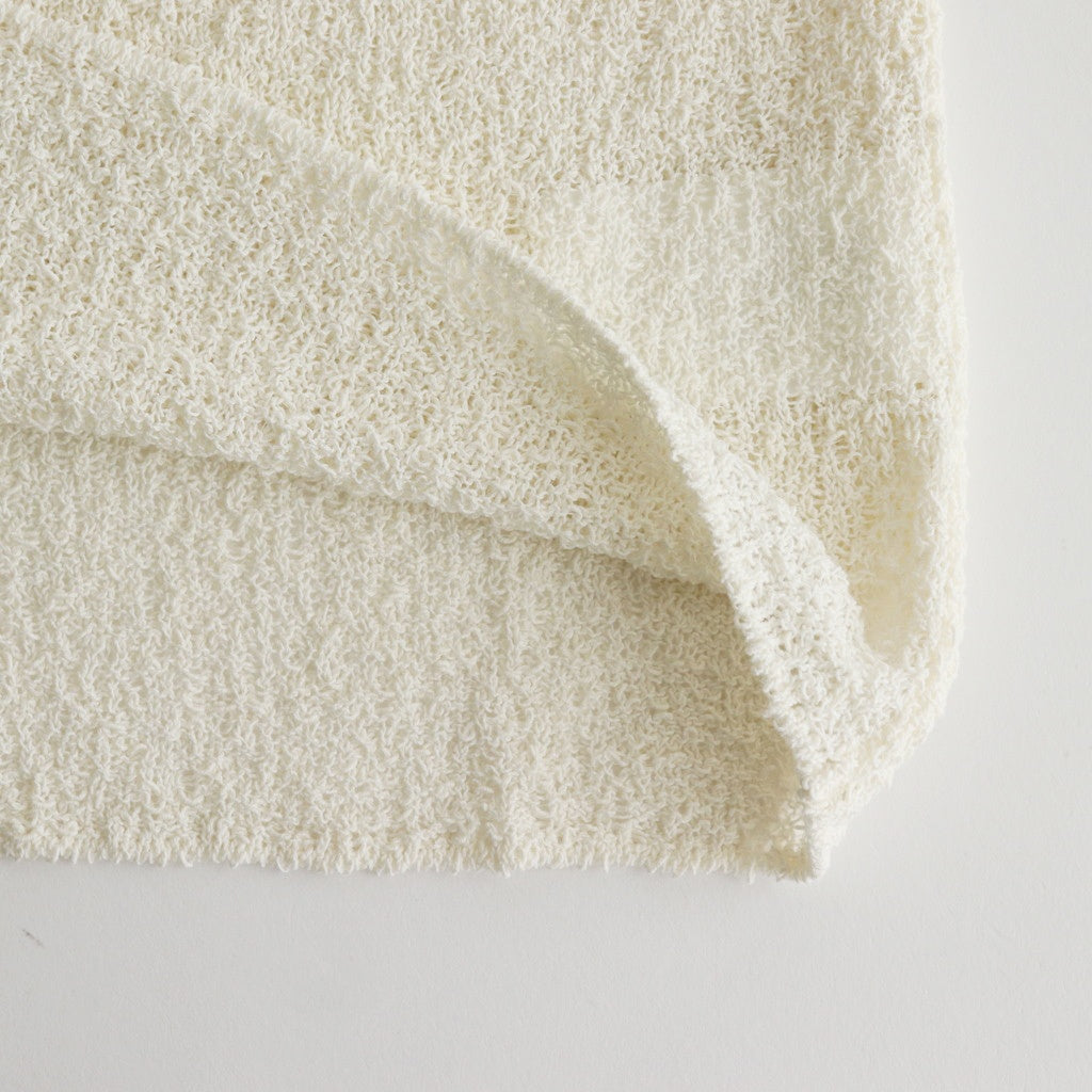 COTTON SHEER KNIT OPEN COLLAR SHIRT #OFF WHITE [YK25SS0964S]