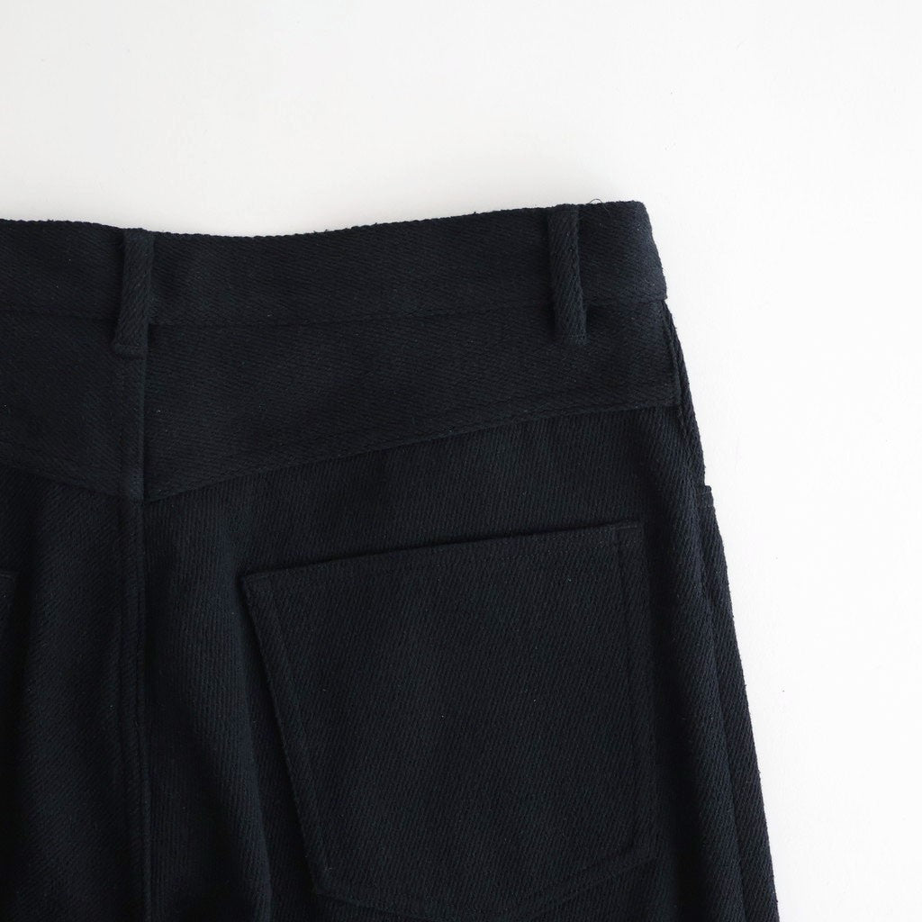 SILK NEP DENIM 5P WIDE PANTS #BLACK [A26SP01SD]