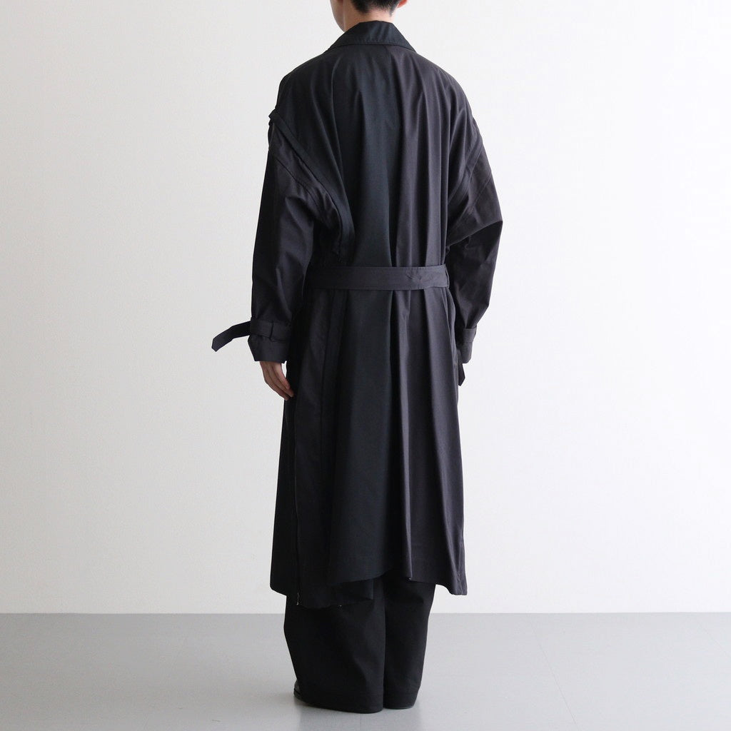 DETACHABLE WIDE TRENCH COAT #BLACK [YK24FW0736C]