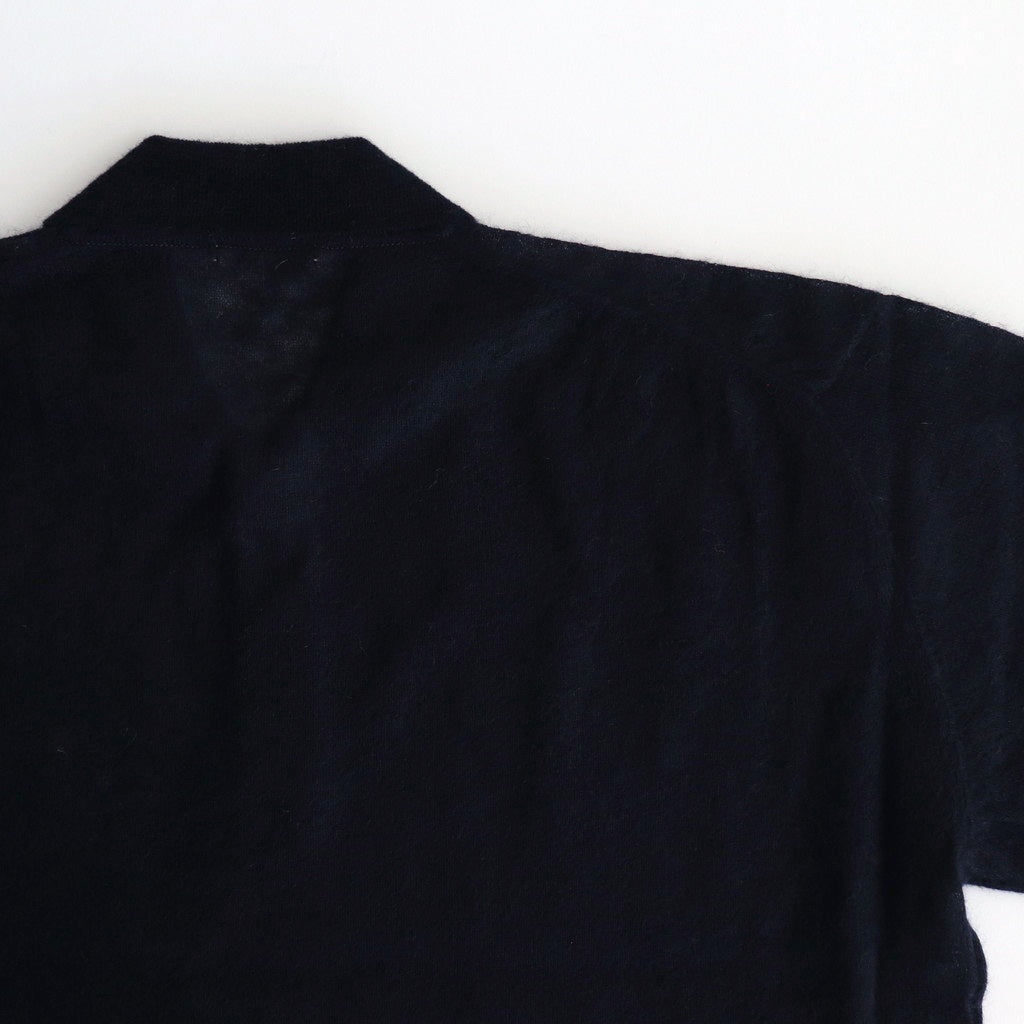 KID MOHAIR SHEER KNIT POLO #NAVY [A25SP03FG]