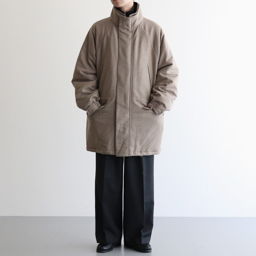 WOOL FULLING FLANNEL PADDED OVER BLOUSON #TOP BROWN [A25AB02CF