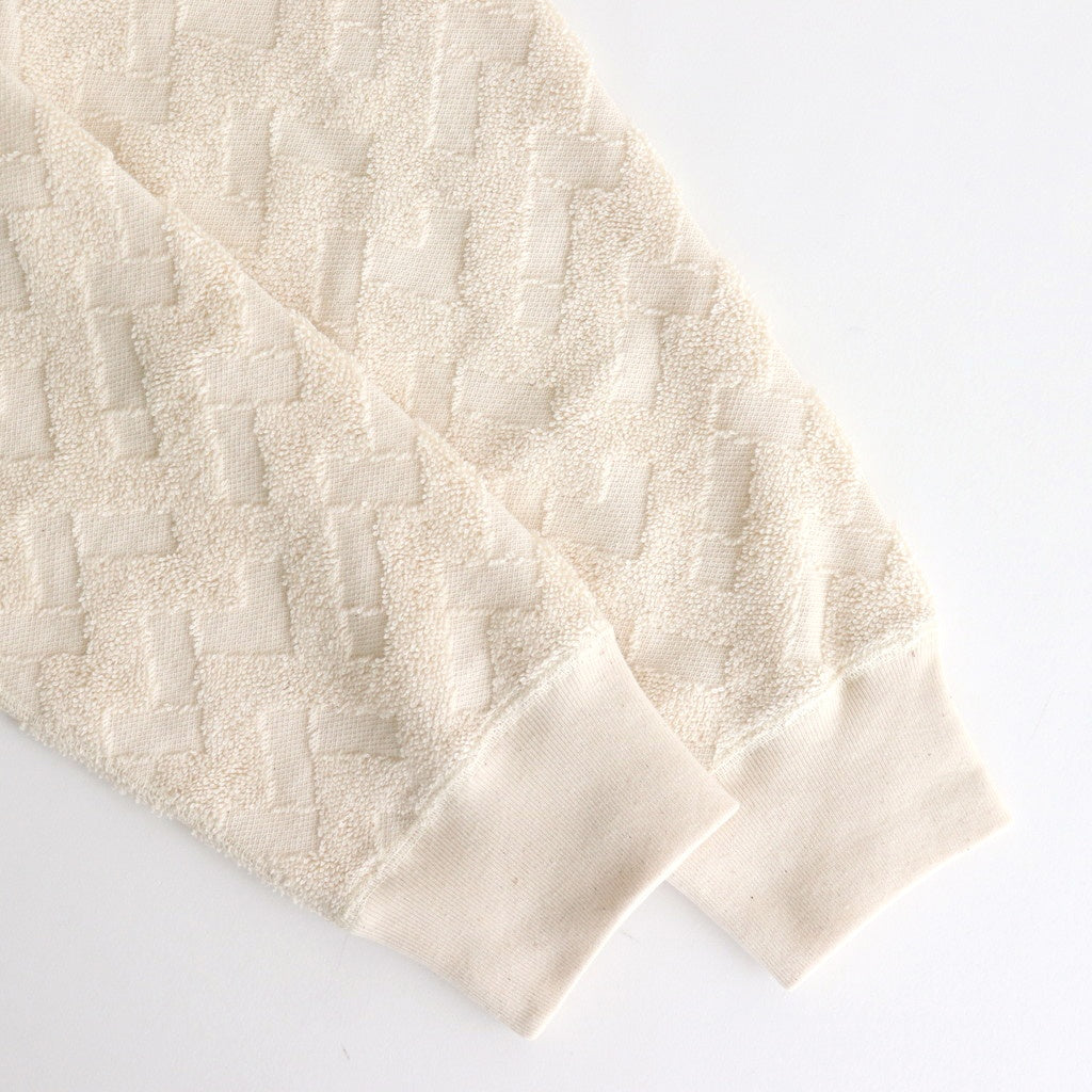 綿パイルジャカード格子柄トップス #OFF WHITE [HO-T013-051]