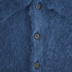 BRUSHED SUPER KID MOHAIR KNIT POLO #LIGHT NAVY [A26AP01KM]