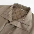 WOOL FULLING FLANNEL PADDED OVER BLOUSON #TOP BROWN [A25AB02CF]